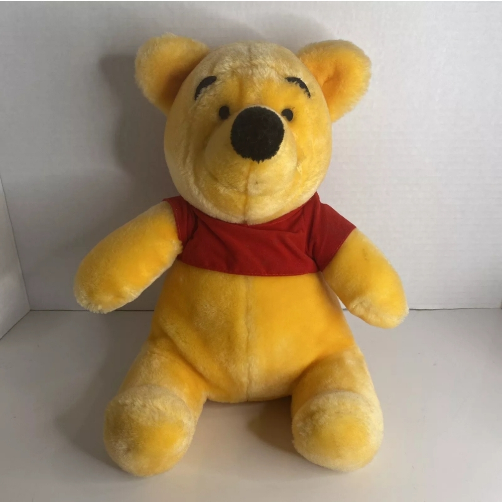Vintage Disney Disneyland Plush Stuffed Animal Korea Winnie The Pooh Yellow Bear
